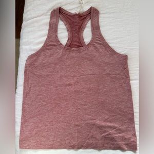 Lululemon heathered pink race length tank size 8